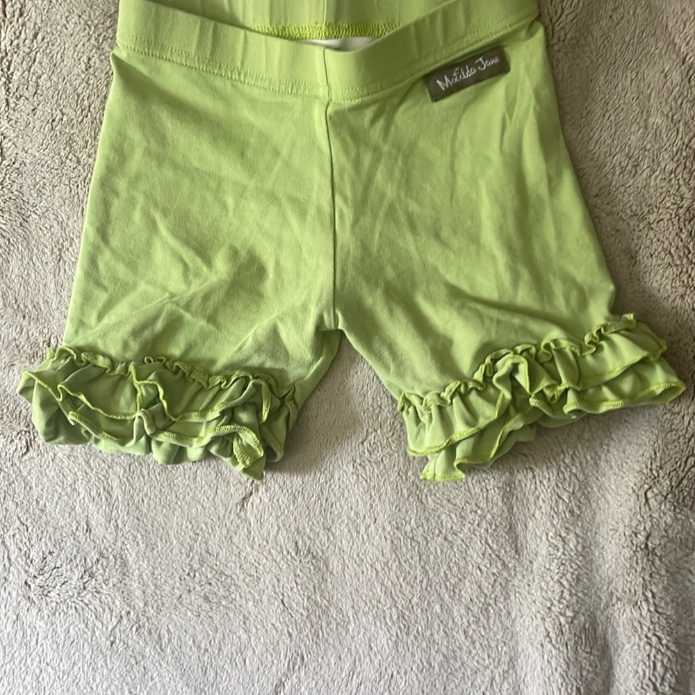 Matilda Jane Green Bike Shorts with Ruffled Hem